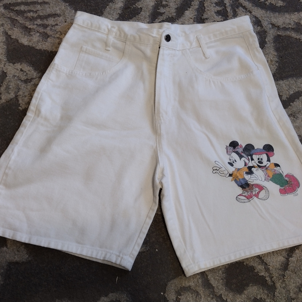 Disney White High Waist Women Shorts